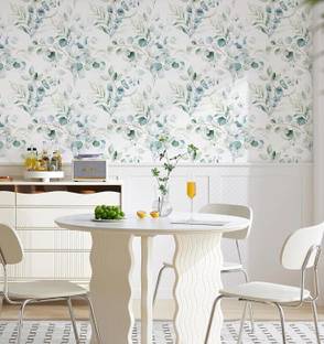 FOKRIM 300 cm floral green white 45x300 Self Adhesive Sticker