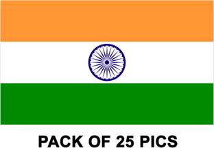 ShubhFly 25 cm Indian Flag Sticker Tiranga 25 Stickers Size 6x4 CM Removable Sticker