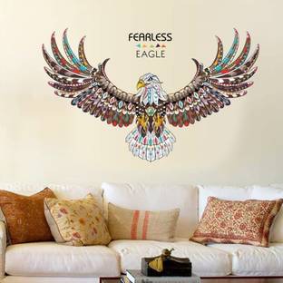 Indian Royals 90 cm New Eagle Wings Large Wall Stickers Home Décor ( 60 CM x 90 CM) Self Adhesive Sticker