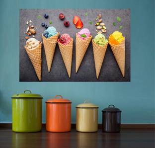 Decoration Designs 76 cm Ice Cream Waterproof and Anti Oil Stain Kitchen Wall Sticker Self Adhesive Sticker