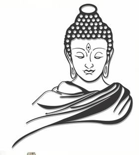Happy Walls 25 cm Peaceful Buddha Self Adhesive Sticker