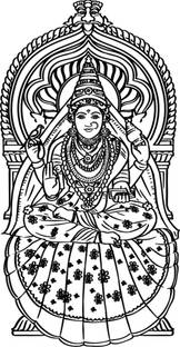 VI COLLECTIONS 90 cm sharadha maa xxl Self Adhesive Sticker
