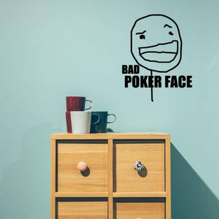 SnappyVinyl 29 cm Bad Poker Face Internet Meme Self Adhesive Sticker