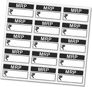 RAIMO 4 cm MRP STICKERS BLACK Self Adhesive Sticker