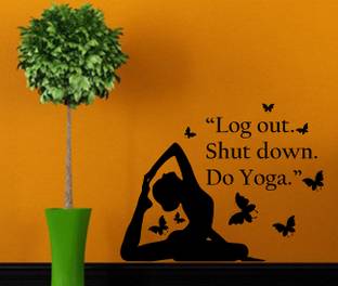 Wallzone Yoga Large Vinyl Wallsticker (100 cm x 80 cm)