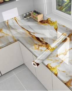 FOKRIM 200 cm Gold Kitchen Foil Self Adhesive Sticker