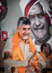 Dumdic 30 cm Chandrababu Naidu A4 Strong Self Adhesive Sticker