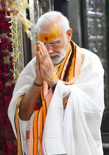 Dumdic 30 cm Honorable Modi Ji Namaskar A4 Strong Self Adhesive Sticker
