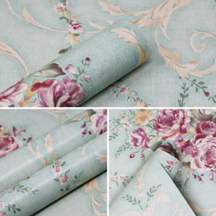 NuWallpaper 1000 cm Green Wall Papers for Wall, Wall sticker for Bedroom, Living Room Self Adhesive Sticker