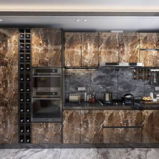 insew 200 cm beige marble foil paper for kitchen oil proof Removable Sticker