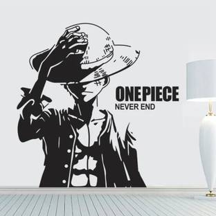 WallWonders 50 cm " One Piece Never End " Black color Vinly Wall Stickers size 50X48cm Self Adhesive Sticker