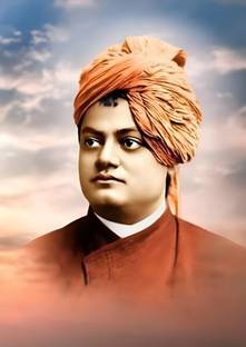 Dumdic 30 cm Swami Vivekananda Multicolor A4 Strong Self Adhesive Sticker