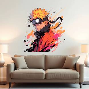 WallBiirds 60 cm Naruto anime wall sticker Self Adhesive Sticker