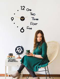 HomeDeal 25 inch Celebrities Black Wall Clock Wallpaper Double-sided Sticker