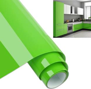 SUPERFAB 185.42 cm Glossy Green Paper Waterproof Removable Sticker Vinyl Self Adhesive Sticker