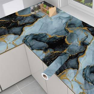 GKN 200 cm Waterproof Self Adhesive Aluminum Foil Kitchen Wall Desk Removable Stickers Self Adhesive Sticker