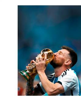 Eltass 30 cm Messi wall sticker - Messi with world cup wall sticker Self Adhesive Sticker