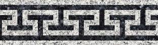 WALLDESIGN 304.8 cm Marble Stone Inlay Gray &amp; Black Pattern Wall Border - 3 inch width by 10 ft length - Small Self Adhesive Sticker