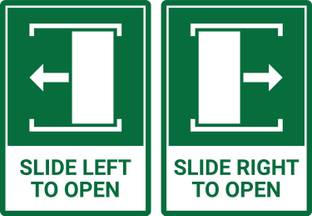 ShubhFly 31 cm Slide to Open Sticker- Slide Left Right To Open Door Pack of 2 Self Adhesive Sticker
