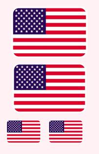 HindK 20 cm American Flag Logo Sticker Pack Of 4 Self Adhesive Sticker