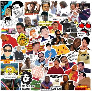 CodersParadise 5.5 cm Meme Stickers for Laptop, Diary, Guitar, Mobile Phone - Waterproof Self Adhesive Sticker