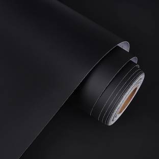 SIA VENDORS 60 cm Black Wallpaper Black Peel and Stick Wallpaper Removable Self-Adhesive Removable Sticker