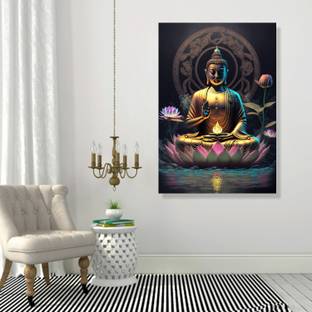 DivineDesigns 61 cm Buddha Lotus Vinyl Sticker Self Adhesive Sticker