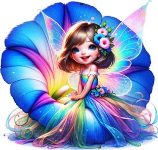 STICKER STUDIO 38 cm Little Princess with Butterflies Wall Sticker & Decal Self Adhesive Sticker