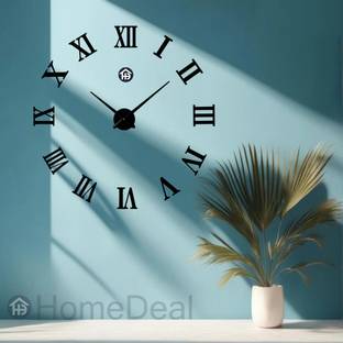 HomeDeal 70 cm 3D ROMAN Numbers Acrylic Wall Clock Removable Sticker