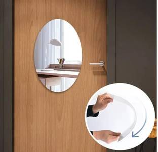 MTE 11.8 inch OVAL SELF ADHESIVE MIRROR STICKER Self Adhesive Sticker