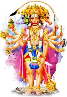 SAI DESIGNS 99 cm hanuman ji wall sticker mulicolor stickergod _bhagwan ji wall sticker(58X40) Self Adhesive Sticker