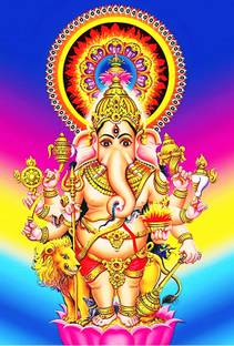 ShubhFly 47 cm Subha Drishti Ganapathi Vinayaka Wall Sticker for Home Decor Self Adhesive Sticker