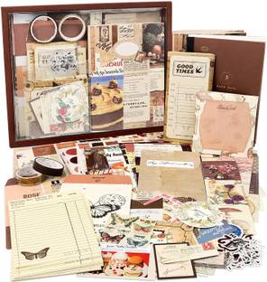 PROBEROS 20.32 cm 346pcs Vintage Scrapbook Stickers Pack for Art Journaling Bullet Junk Journal Non-Reusable Sticker