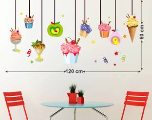 Littlebuds IceCreams Medium Vinyl Wallstickers (120 cm x 60 cm)