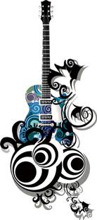 god & god's 27 cm Beautiful GUITAR Self Adhesive Sticker