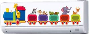 Guru Production 30.48 cm CARTOON ANIMALS IN THE TRAIN DECORATIVE STICKER Self Adhesive Sticker