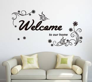 Littlebuds Welcome to our Home Medium Vinyl Wallstickers (100 cm x 55 cm)