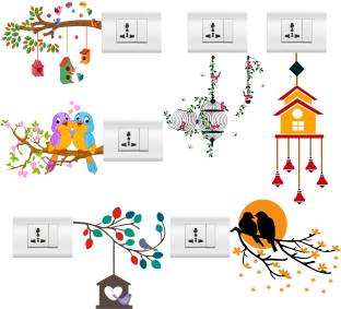 rawpockets 30 cm Birds Cage Switch Board Sticker Self Adhesive Sticker