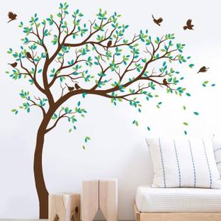 Inkfence 100 cm Nursery Wall Tree Stickers with Birds Stunning Tree Wall Art Self Adhesive Sticker
