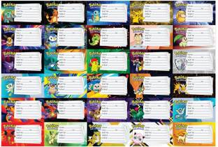 ModernDecor 3.5 inch Pikachu Cartoon Name Slip Stickers Tag for Notebook Diary Label (Size3.5x2 Inch) Self Adhesive Sticker