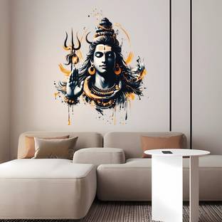 ArtfulDecals 60 cm Shiva 3D art wall sticker Self Adhesive Sticker