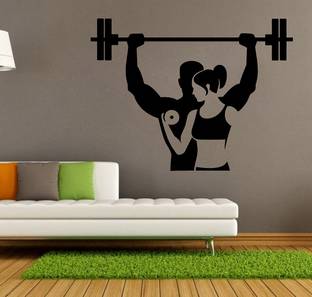 Littlebuds Gym Workout Medium Vinyl Wallstickers (80 cm x 60 cm)