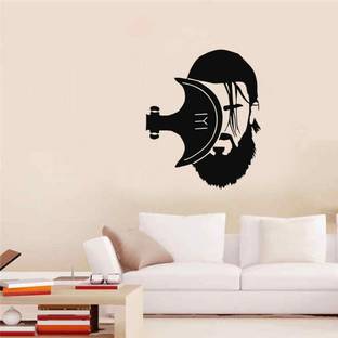 GLOBAL GRAPHICS 58 cm Decoreative turgut and kulada wall sticker black color Self Adhesive Sticker