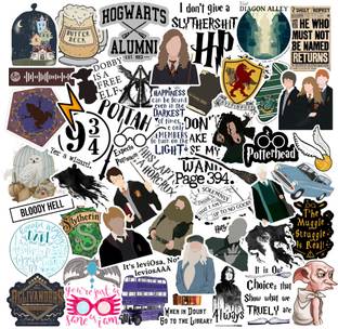 CodersParadise 5.5 cm Harry Potter Stickers for Laptop, Diary, Guitar, Mobile Phone-Waterproof(Vinyl) Self Adhesive Sticker