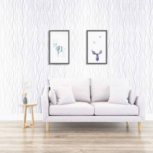 Flipkart SmartBuy Vinyl Abstract White Wallpaper
