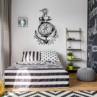 Xskin 43 cm Anchor With Compass Wall , Wall Stickers Home Decor Waterproof Wall Decals Self Adhesive Sticker