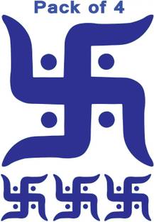 ShubhFly 15 cm Green Swastik Sticker for Extraordinary Power and Sanctuary of Positivity Self Adhesive Sticker