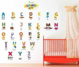 InkHex 80 cm Wall Decal Sticker ' Alphabet Letters Learn Educational Wall Sticker ' Self Adhesive Sticker