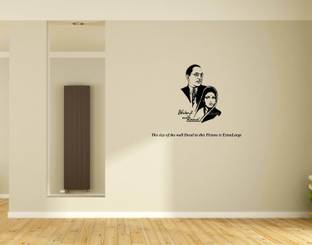 PEACOCKRIDE 60 cm Bhimrao Ambedkar Ramabai I Bhimji Ramai I Wall Decal Self Adhesive Sticker