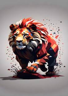 Dumdic 30 cm Accursive Lion On The Way A4 Strong Self-Adhesive Sticker Self Adhesive Sticker
